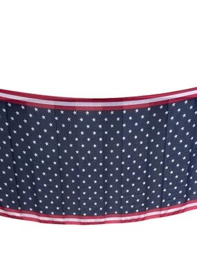 GANZ Navy Blue Stars Red Trim Patriotic Scarf